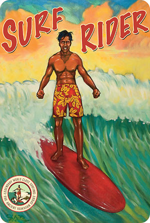 Surf Rider by Rick Sharp - Hawaiian Vintage Postcard