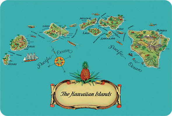 The Hawaiian Islands - Hawaiian Vintage Postcard The Hawaiian Islands - Hawaiian Vintage Postcard