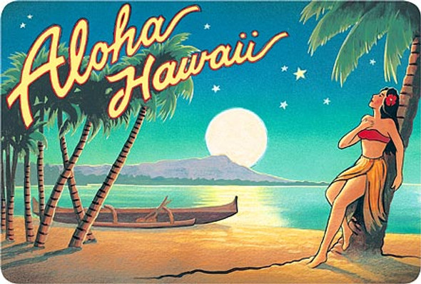 Aloha Hawaii (Moon) - Vintage Postcard Aloha Hawaii (Moon) - Vintage Postcard
