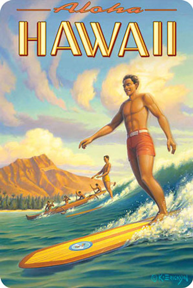 Aloha Hawaii - Waikiki Surfing - Hawaiian Vintage Postcard Aloha Hawaii - Waikiki Surfing - Hawaiian Vintage Postcard