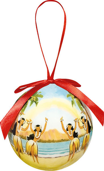 Rainbow Over Hawaii - Hawaiian Boxed Christmas Ball Ornament Rainbow Over Hawaii - Hawaiian Boxed Christmas Ball Ornament