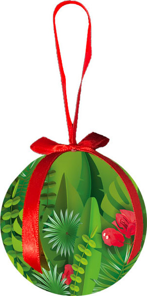 Tropical Holiday Leaves by SMSka Images - Hawaiian Boxed Christmas Ball Ornament