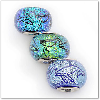 Whale Family - Glass Bead - Hawaiian Charm