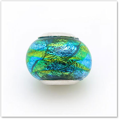 Peacock Leaf - Glass Bead - Hawaiian Charm