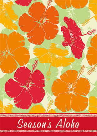 Holiday Hibiscus (Aloalo) by Pacifica Collection - Holiday Greeting Card