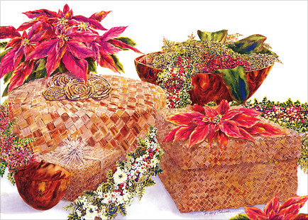 Gifts of the Season by Peggy Chun - Holiday Greeting Card