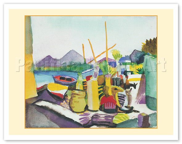 Landscape at Hammamet Tunisia - c. 1914 - Poster by August Macke