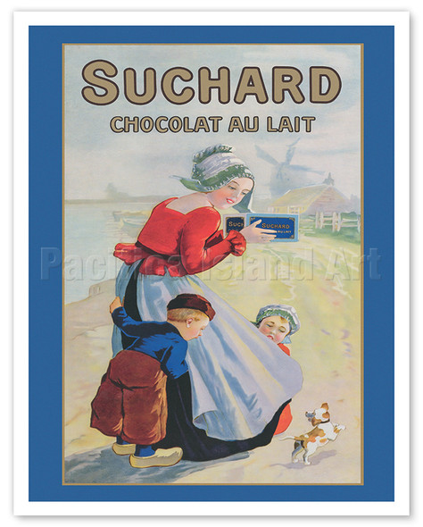 Suchard Milk Chocolate (Chocolat au Lait) - Netherlands - c. 1920 - Vintage Advertising Poster