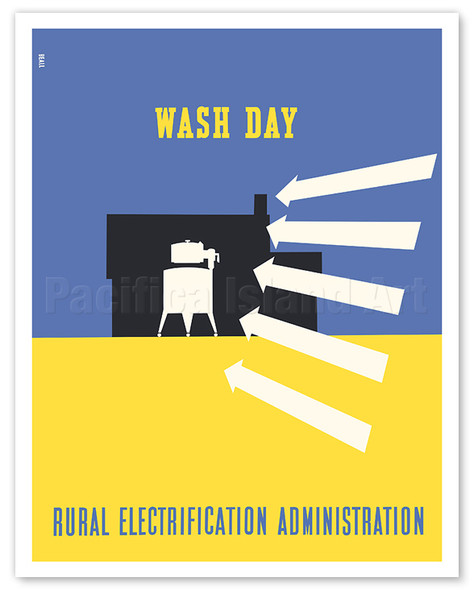 Wash Day - Rural Electrification Administration - c. 1937 - Poster by Lester Beall