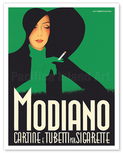 Modiano Cigarette Papers and Tubes (Cartine e Tubetti per Sigarette) - c. 1936 - Poster by Franz Lenhart