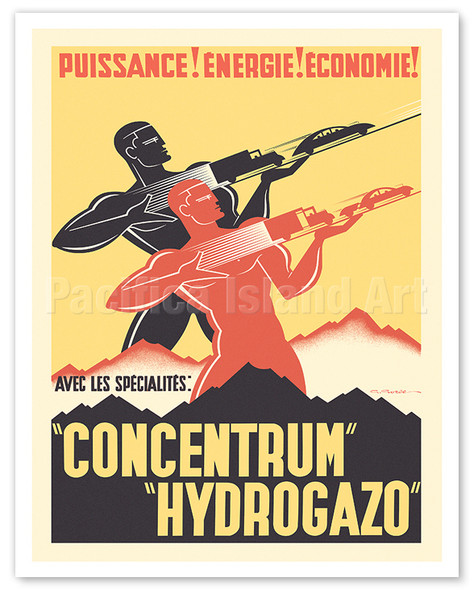 Concentrum and Hydrogazo - Power Energy Economy - c. 1935 - Poster by Gaston Gorde