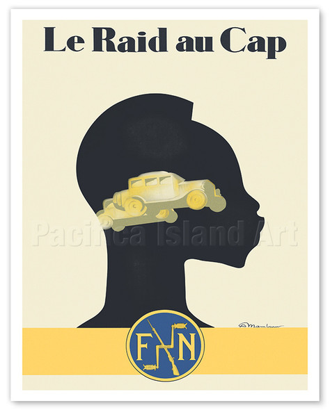 The Trek to Cape Town Endurance Race (Le Raid au Cap) - c. 1928 - Poster by Auguste Mambour