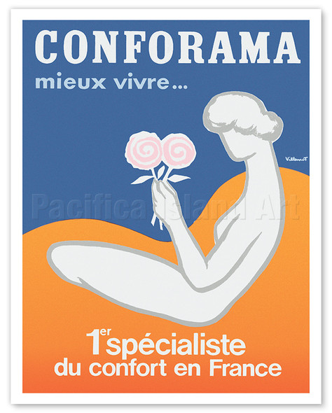 Conforama Mattress - Better Living (Mieux Vivre) - c. 1978 - Poster by Bernard Villemot