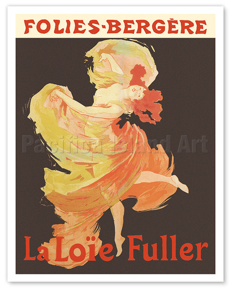 Folies-Bergère Paris - with American Dancer Loïe Fuller - c. 1900 - Poster by Jules Chéret