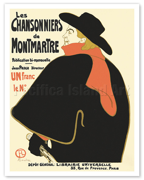Singer Aristide Bruant - Les Chansonniers de Montmartre - Song Book - c. 1893 - Poster by Henri de Toulouse-Lautrec