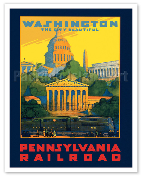 Washington, D.C. - The City Beautiful - Pennsylvania Railroad - c. 1940