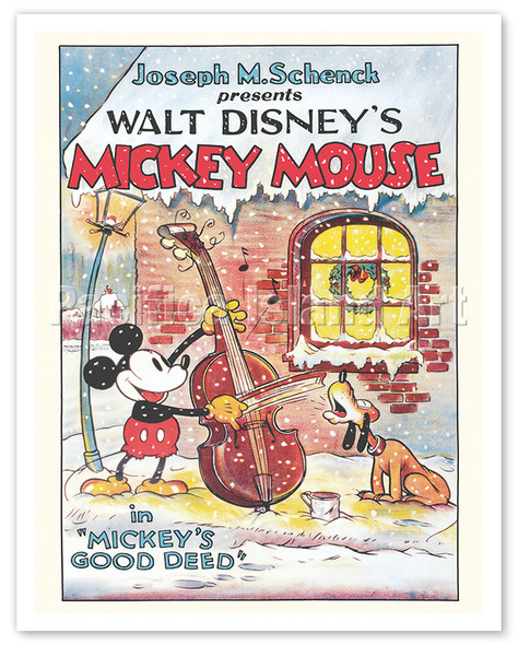 Mickey Mouse in Mickey’s Good Deed - c. 1932 - Vintage Film Movie Poster
