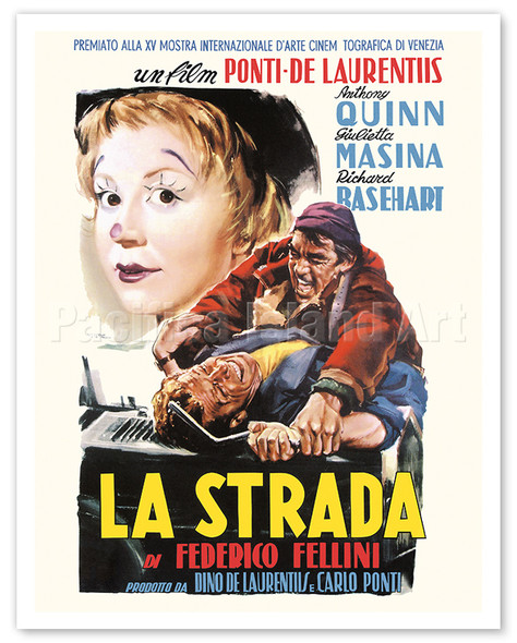 Fedrico Fellini’s La Strada (The Road) - c. 1954 - Poster by Giuliano Nistri