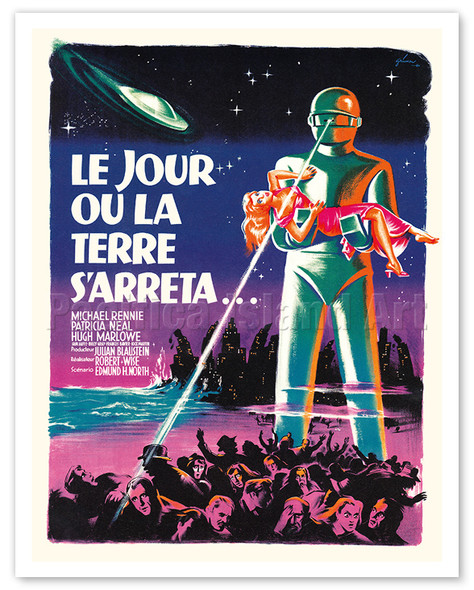 The Day the Earth Stood Still (La Jour Ou La Terre S'arrêta) - c. 1951 - Poster by Boris Grinsson