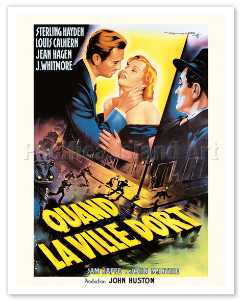John Huston’s The Asphalt Jungle (Quand La Ville Dort) - c. 1950 - Poster by Roger Soubie