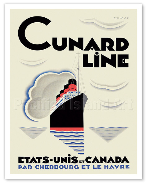 Cunard Line, United States and Canada (Etats Unis et Canada) - c. 1930
