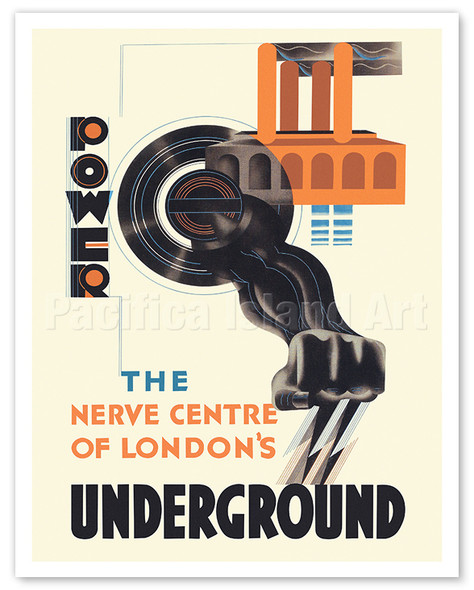 Power - The Nerve Centre of London’s Underground - c. 1931 - Poster by Edward McKnight Kauffer