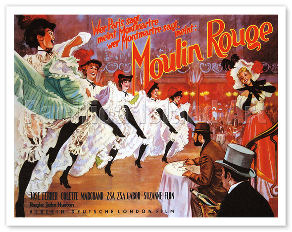 Moulin-Rouge - with José Ferrer, Zsa Zsa Gabor - Directed by John Huston - c. 1952 - Poster by Rosie