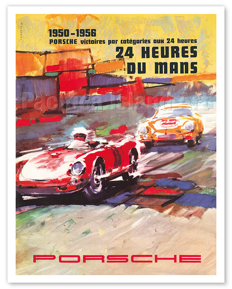 24 Hours of Le Mans - Porche Victories 1950-1956 - c. 1957 - Poster by Erich Strenger