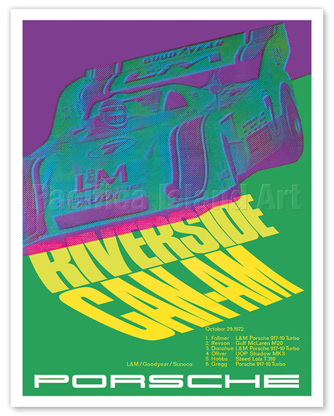 1972 Riverside Can-Am at the Riverside International Raceway - L&M Porsche 917/10 Turbo - Poster by David Stone