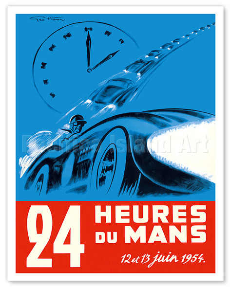 1954 - 24 Heures du Mans (24 Hours of Le Mans) - Poster by Géo Ham (Georges Hamel)