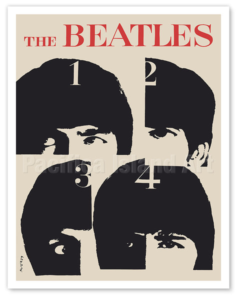 A Hard Days Night - Starring John, Paul, George & Ringo - c. 1964 - Poster by Waldemar Świerzy