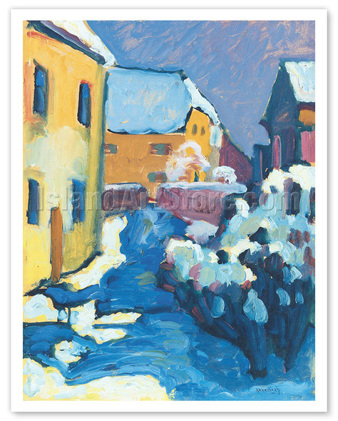 Cemetery And Vicarage In Kochel Germany - c. 1909 - Poster by Wassily (Vasily) Kandinsky