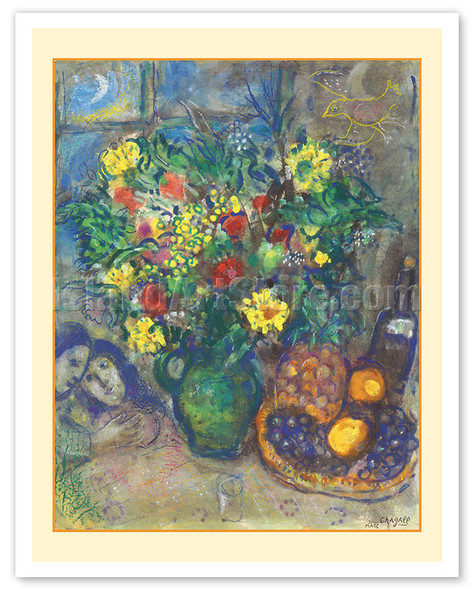 Vase of Flowers and Pineapple (Vase de fleurs à l’ananas) - c. 1962 - Poster by Marc Chagall