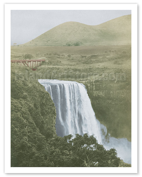 Wailua Falls - Kauai, Hawaii - c.1957 - Vintage Hawaii Photography
