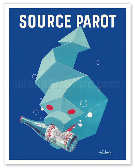 Source Parot - Carbonated Mineral Water - c. 1920's - Poster by Georges Favre