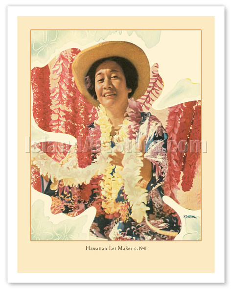 Hawaiian Lei Maker c. 1941 - Poster by Toni Frissell