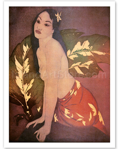 Marion - Topless Hawaiian Woman - Poster by John Melville Kelly