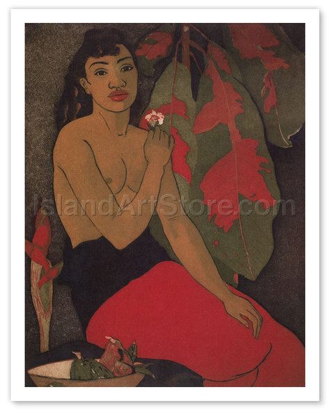 Hawaiiana - Topless Nude Hawaiian Woman - Poster by John Melville Kelly