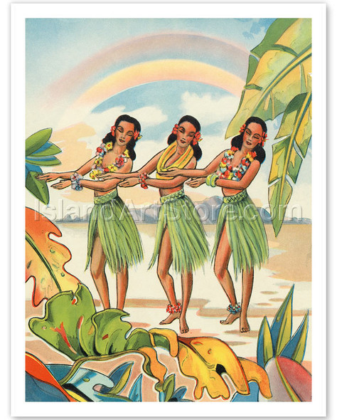 Aloha Nui Loa from Hawaii - Hula Girls - Poster by Ted Mundorff