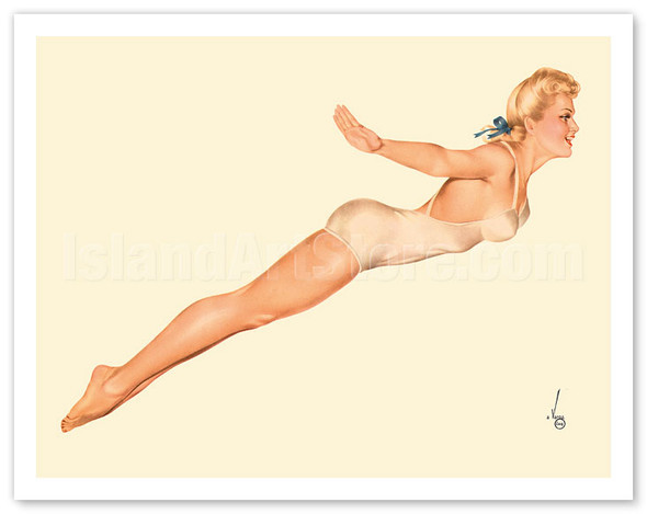 Miss August Bathing Suit Girl - I'm Going To Join The Navy - c. 1944 - Poster by Alberto Vargas