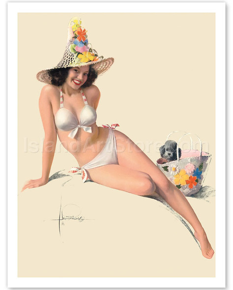 She's Tops! - Famous Pin-Up Model Jewel Flowers - Poster by Rolf Armstrong