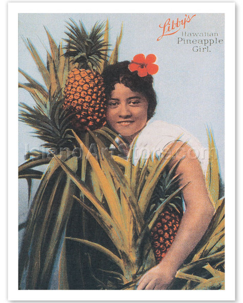 Libby's Hawaiian Pineapple Girl - Vintage Advertisement Poster