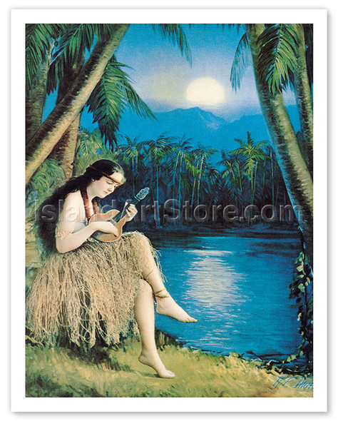 Hula Moon - Poster by Rudolph Ingerie