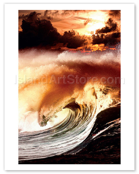 Hawaiian Wave On Fire - Poster by Jeffrey Walthall