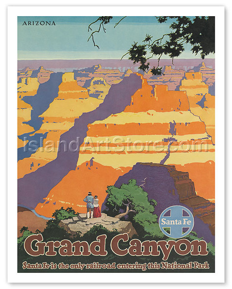 Santa Fe Railroad, Grand Canyon National Park, Arizona - Poster by Oscar M. Bryn