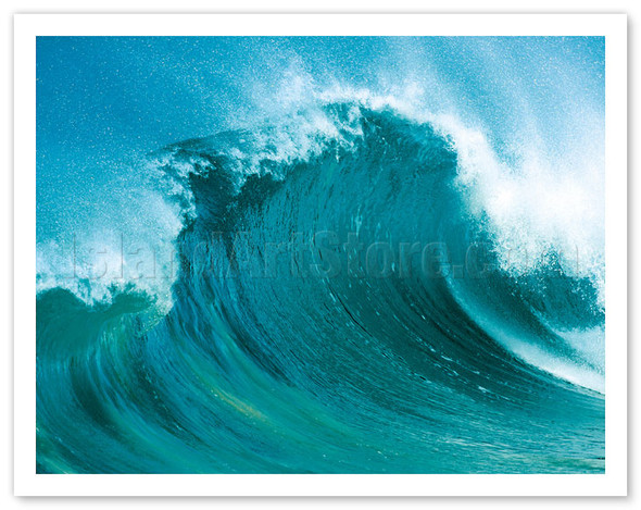 Curling Wave - Hawaiian Breaking Wave - Hawaii - Poster by Jeffrey Walthall
