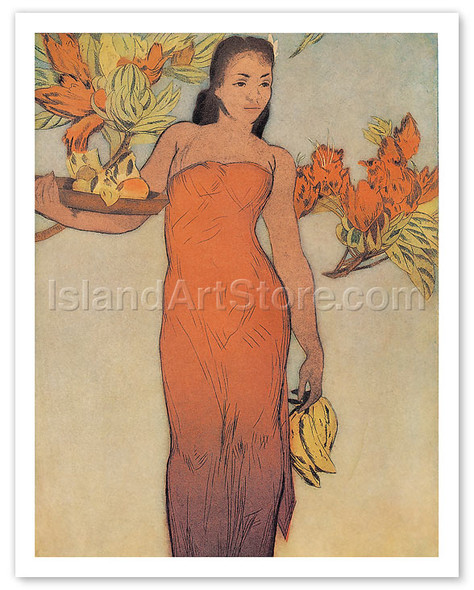 Healani, Royal Hawaiian Hotel Menu Cover - Poster by John Melville Kelly