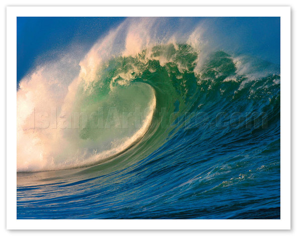 Morning Light Hawaii - Tube Barrel - Breaking Wave - Poster by Paul Topp