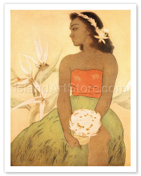 Hula Dancer, Royal Hawaiian Hotel Menu Cover - Poster by John Melville Kelly