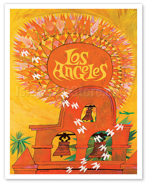 Los Angeles, California - Swallows Return to San Juan Capistrano Mission - c. 1960's - Poster by David Klein